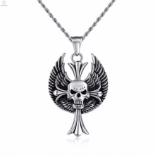 Nouvelle Arrivée Crémation Sliver Skull Inox Croix Pendentif